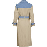 VILA VILA Dame Trenchcoat VIBera Jacket Medium Blue Denim TRAVERTINE