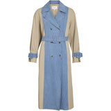 VILA VILA Dame Trenchcoat VIBera Jacket Medium Blue Denim TRAVERTINE