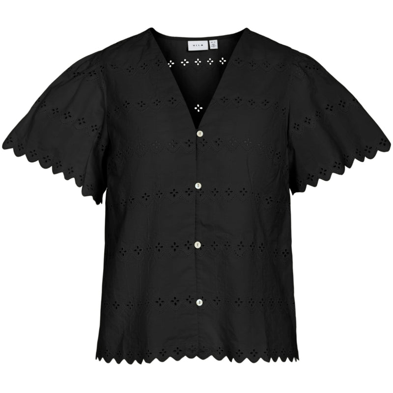 VILA VILA dame bluse VIWASAT Blouse Black Beauty