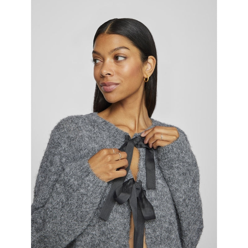 VILA VILA dame cardigan VIBOWS Cardigan Medium grey melange