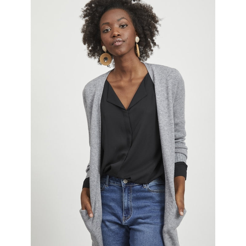 VILA VILA dame cardigan VIRIL Cardigan Medium grey melange