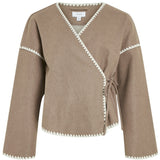 VILA VILA dame cardigan VIRISE Cardigan Mountain Trail WHITE CHAIN STITCH