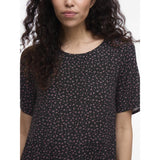 VILA VILA dame kjole VIABIA Dress Black SMALL FLOWERS