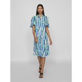 VILA VILA dame kjole VIJONA Dress Cloud Dancer BLURRY GRAPHIC