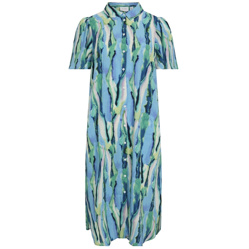 VILA VILA dame kjole VIJONA Dress Cloud Dancer BLURRY GRAPHIC