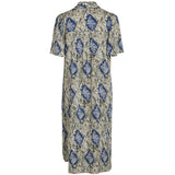 VILA VILA dame kjole VIJONA Dress Cloud Dancer SNAKE BLUE PRINT