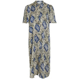 VILA VILA dame kjole VIJONA Dress Cloud Dancer SNAKE BLUE PRINT