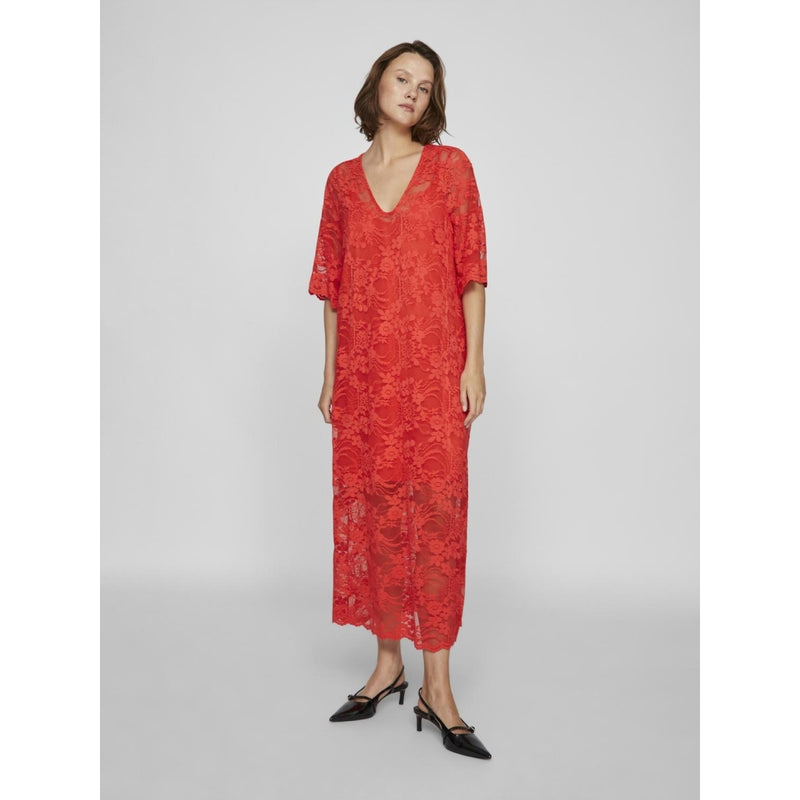 VILA VILA dame kjole VILORNA Dress Poppy Red