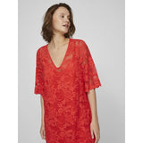 VILA VILA dame kjole VILORNA Dress Poppy Red