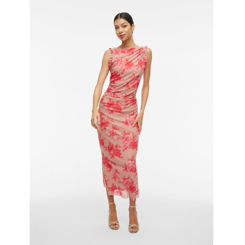 VILA VILA dame kjole VIRIKKE Dress Misty Rose RED ROSE