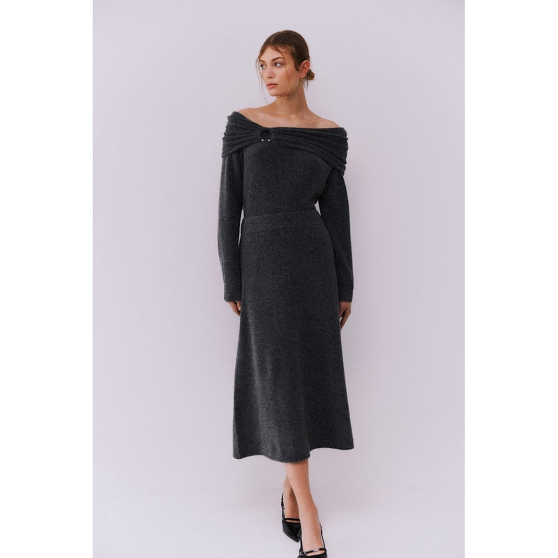 VILA VILA dame nederdel VIKENYA Skirt Dark grey melange