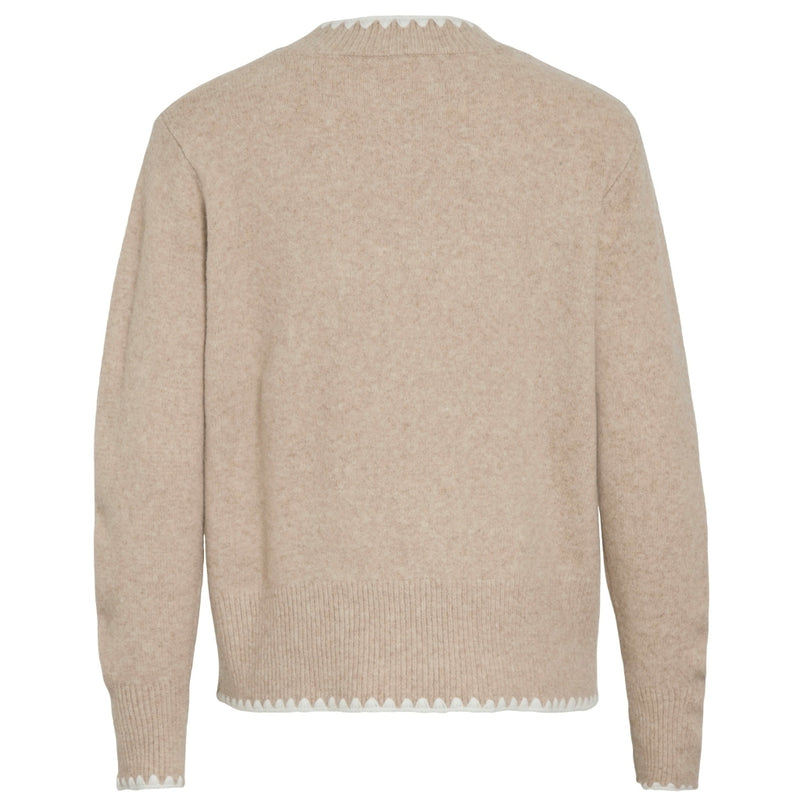 VILA VILA dame strik VIHEFNA Knit Natural Melange WHITE ALYSSUM