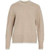 VILA VILA dame strik VIHEFNA Knit Natural Melange WHITE ALYSSUM
