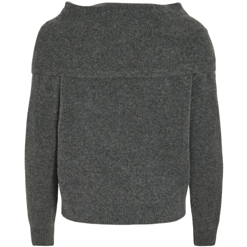 VILA VILA dame strik VIKENYA Restudsalg Dark grey melange