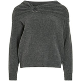 VILA VILA dame strik VIKENYA Restudsalg Dark grey melange