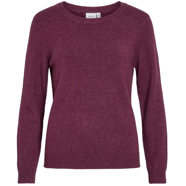 VILA VILA dame strik VIRIL Knit Fig Dark Melange
