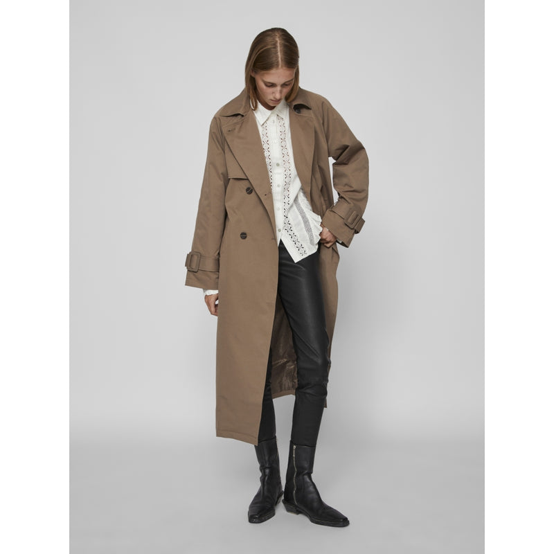 VILA VILA dame trenchcoat VIVIANNA Restudsalg Brown Lentil