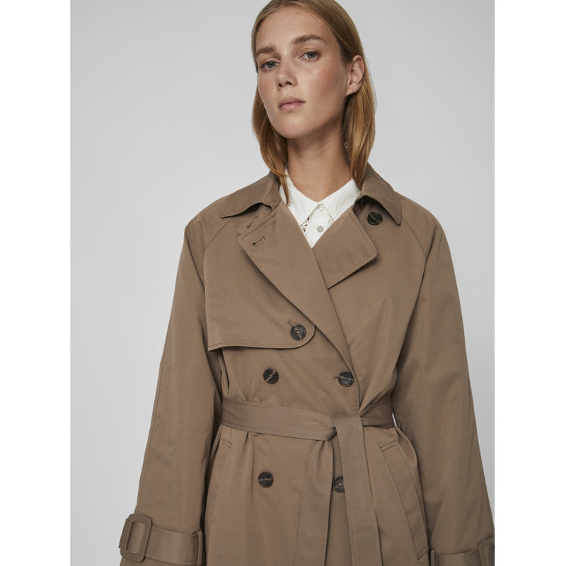 VILA VILA dame trenchcoat VIVIANNA Restudsalg Brown Lentil