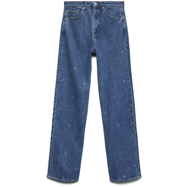Vero Moda Vero Moda Dame Jeans VMTESSA WIDE RHINE HEARTS Jeans Medium Blue Denim Detail:RA360