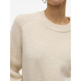 Vero Moda Vero Moda Dame Pullover VMBANG Pullover Birch Detail MELANGE