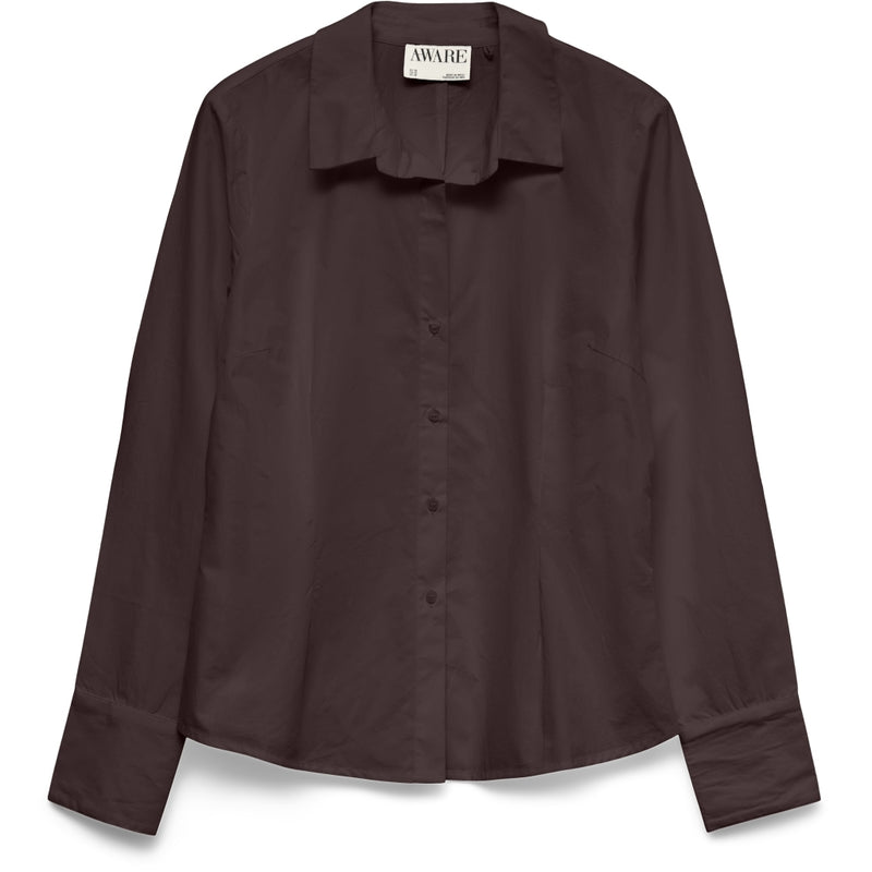 Vero Moda Vero Moda Dame Skjorte AWUMS Shirt Chocolate Plum