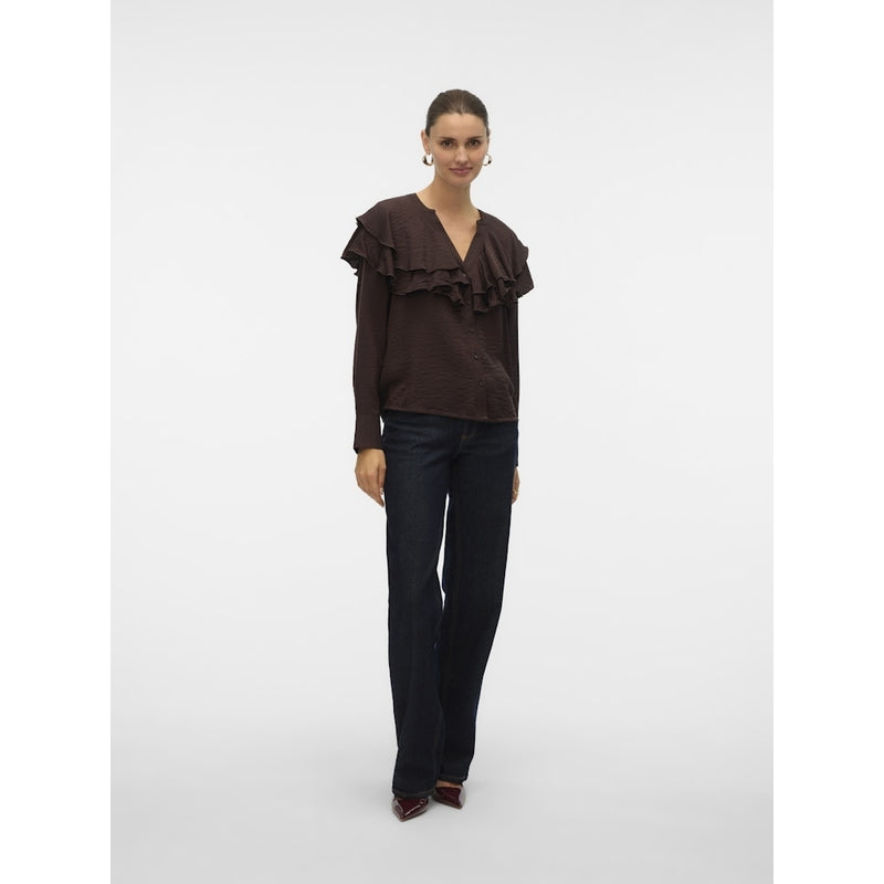 Vero Moda Vero Moda dame bluse VMLIZZI Blouse Chocolate Torte