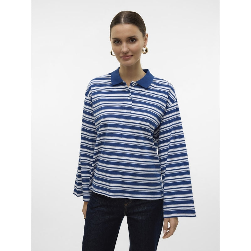 Vero Moda Vero Moda dame bluse VMMAREN Blouse Navy Peony Snow White