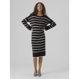 Vero Moda Vero Moda dame kjole VMJOANA Dress Black Stripes W. Birch