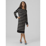 Vero Moda Vero Moda dame kjole VMJOANA Dress Black Stripes W. Birch