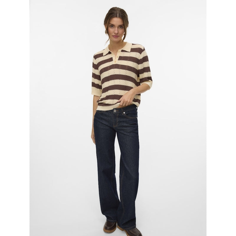 Vero Moda Vero Moda dame polo VMRANDI Polo Macadamia Stripes