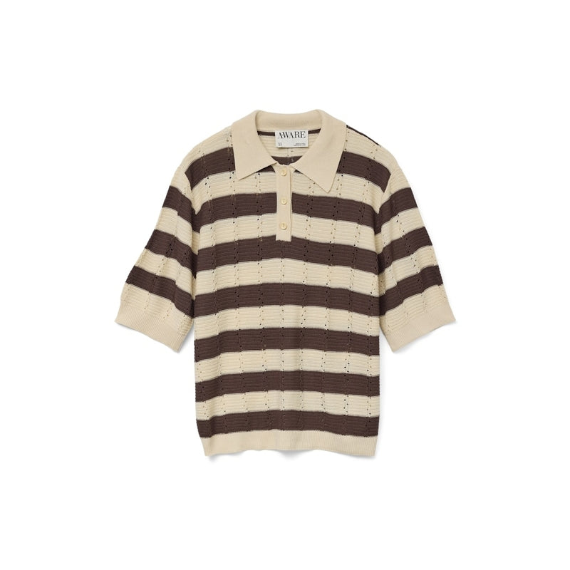 Vero Moda Vero Moda dame polo VMRANDI Polo Macadamia Stripes