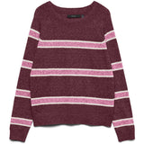 Vero Moda Vero Moda dame strik VMDOFFY Knit Windsor Wine W. BIRCH AND PRISM PINK