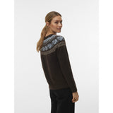 Vero Moda Vero moda dame strik VMSIMONE Knit Chocolate Torte CASHMERE BLUE/BIRCH/SILVER