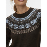 Vero Moda Vero moda dame strik VMSIMONE Knit Chocolate Torte CASHMERE BLUE/BIRCH/SILVER