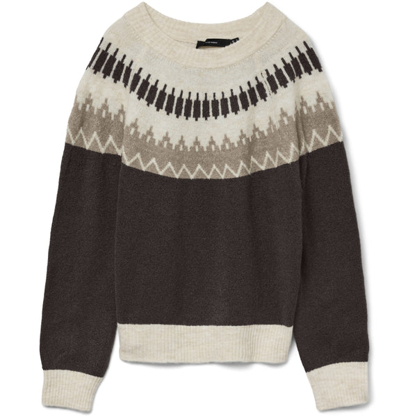 Vero Moda Vero moda dame strik VMSIMONE Knit Chocolate Torte Detail:W. SILVER MINK + BIRCH