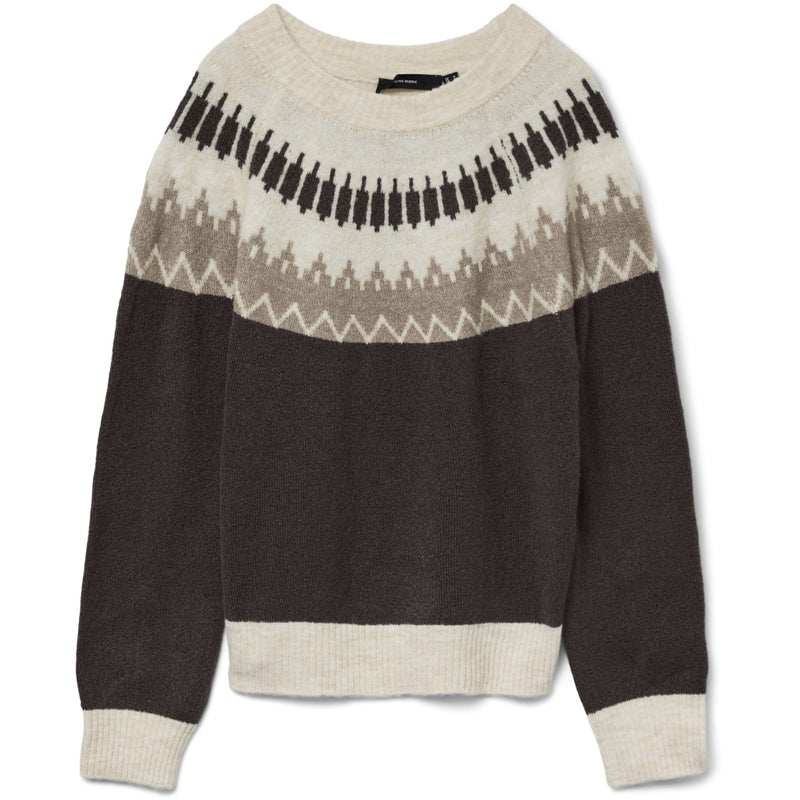 Vero Moda Vero moda dame strik VMSIMONE Knit Chocolate Torte Detail:W. SILVER MINK + BIRCH
