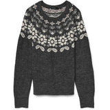 Vero Moda Vero moda dame strik VMSIMONE Knit Dark Grey Melange Detail:W. BIRCH + ROSE