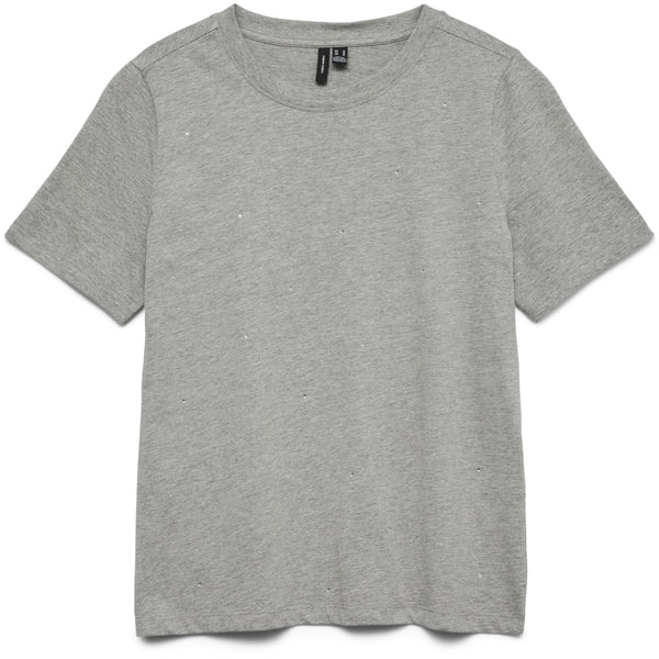 Vero Moda Vero moda dame t-shirt VMPAULINA T-shirt Light Grey Melange