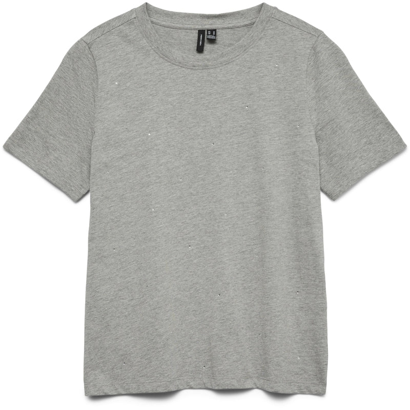 Vero Moda Vero moda dame t-shirt VMPAULINA T-shirt Light Grey Melange