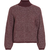 VILA Vila dame strik VILORY Knit Port Royale Pattern EGGNOG MELANGE