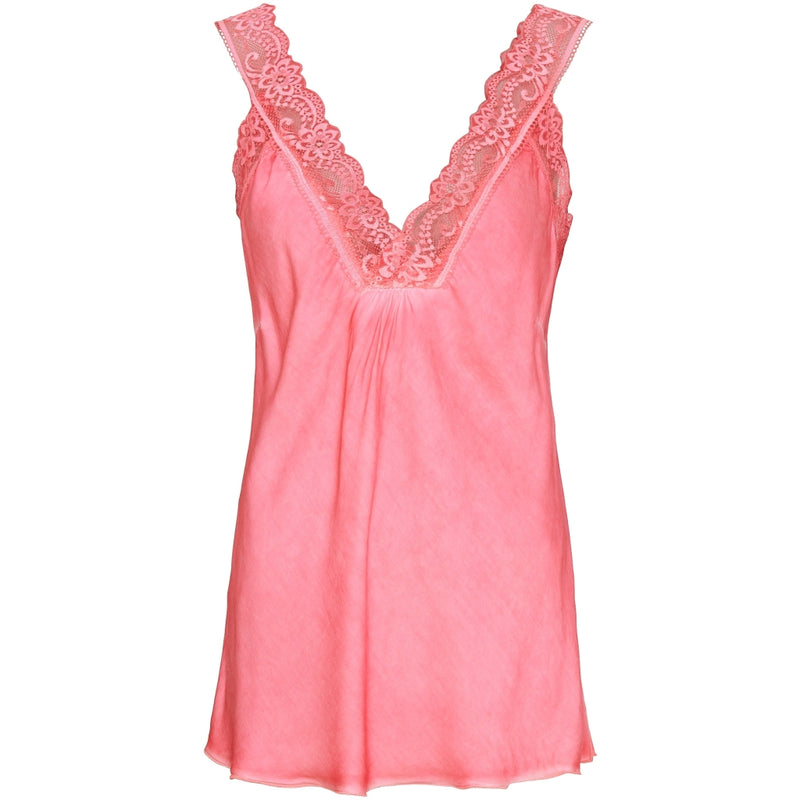 MARTA DU CHATEAU Marta du chateau dame top med blondekant 21336 Top Corallo