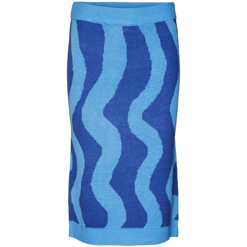 NOISY MAY Noisy May dame nederdel NMCOSMIC Skirt Azure Blue DAZZLING BLUE SWIRL