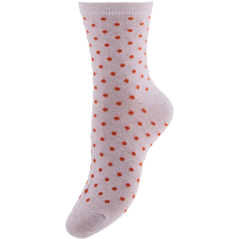 PIECES Pieces dame strømper PCSEBBY Socks Crystal rose-tangerine dots