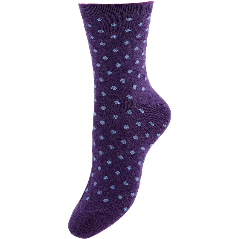 PIECES Pieces dame strømper PCSEBBY Socks Ultra violet-granada dots