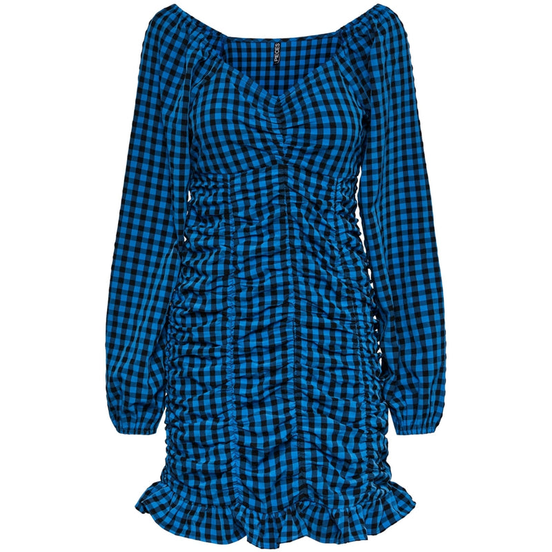 PIECES Pieces kjole PCNOELIA Restudsalg Blue Aster Check