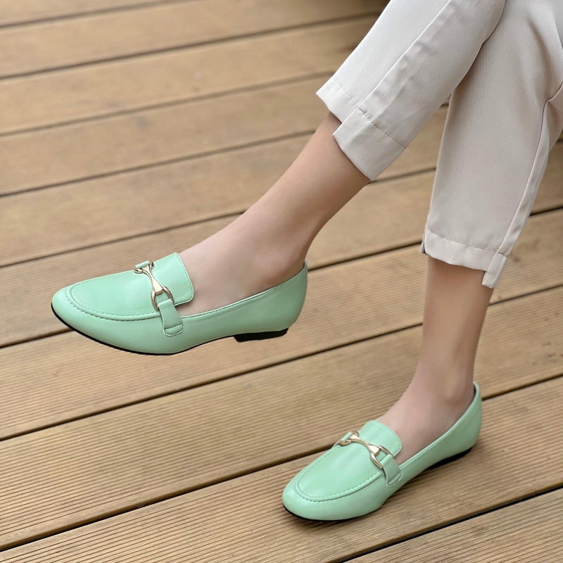 SHOES Silia dame Loafers 77-327 Restudsalg Green