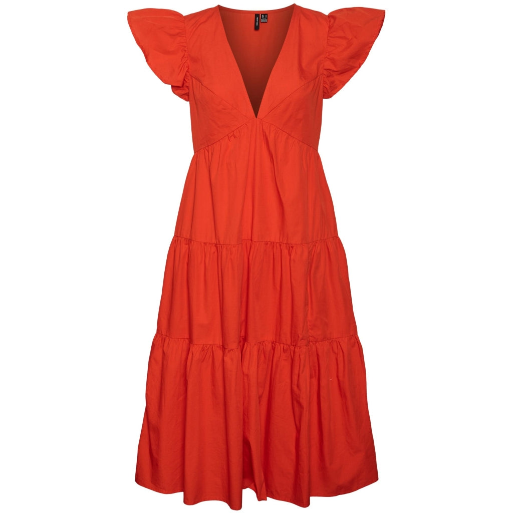 Vero kjole VMJARLOTTE - Spicy Orange